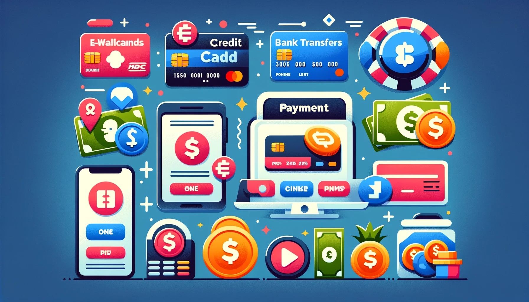 various online casino payment options, including credit cards, e-wallets, bank transfers